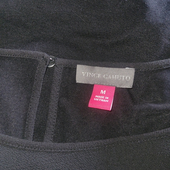 Vince Camuto Black Short Cap Sleeve Fabric Tie Top M - Picture 6 of 6